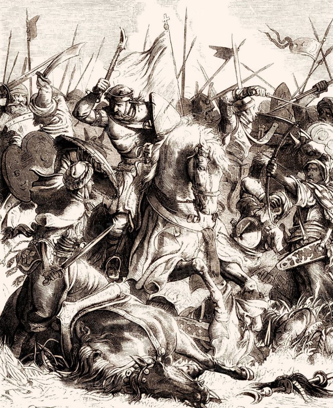 Charles Martel at the Battle of Tours or Poitiers, 10 October 732