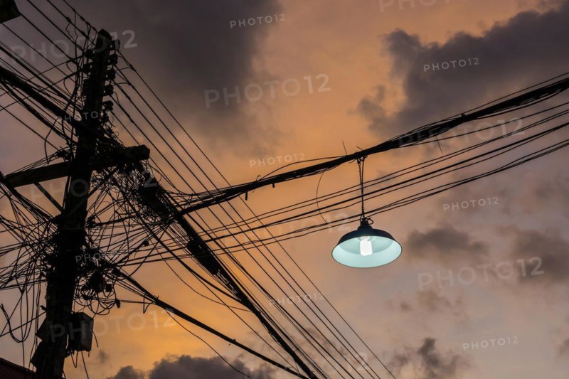 Cable, wiring, electricity, power supply, order, chaos, chaotic, electricity, electric, confusion, confusion, danger, dangerous, infrastructure, connection, chaotic, structure, thunderstorm, sky, dramatic, thunderstorm atmosphere, weather, technology, progress, supply, high voltage, dilapidated, light, lamp, power cable, lighting, Thailand