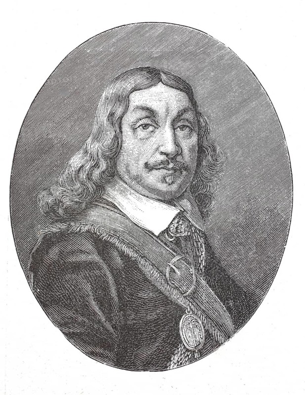 Georg Philipp Harsdörffer, 1 November 1607 - 17 September 1658, German Baroque poet and founder of the Pegnesian Order of Flowers. As a polyhistor, he wrote more than 50 books on almost all fields of knowledge of his time, digital reproduction of an original 19th century, historical
