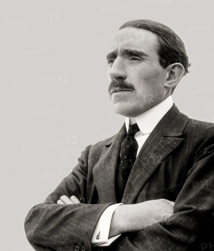 Portrait of Louis Renault, 1877 – 1944, French industrialist, a pioneer of the automobile industry, 1907, digitally edited based on a historical photograph by Henri Manuel