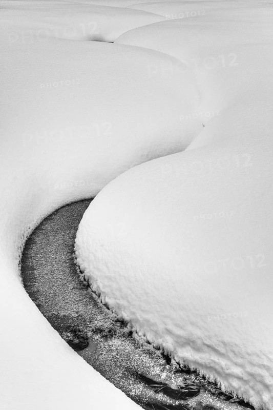 Frozen stream in a swamp area, Idre Fjäll, Dalarna, Sweden, January 2026
