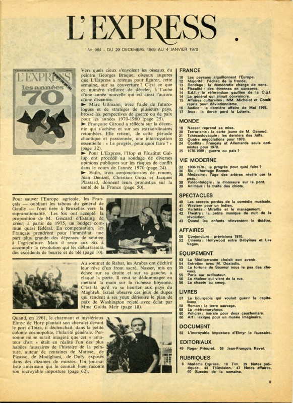 Page 9 de l'Express du 4 janvier 1970