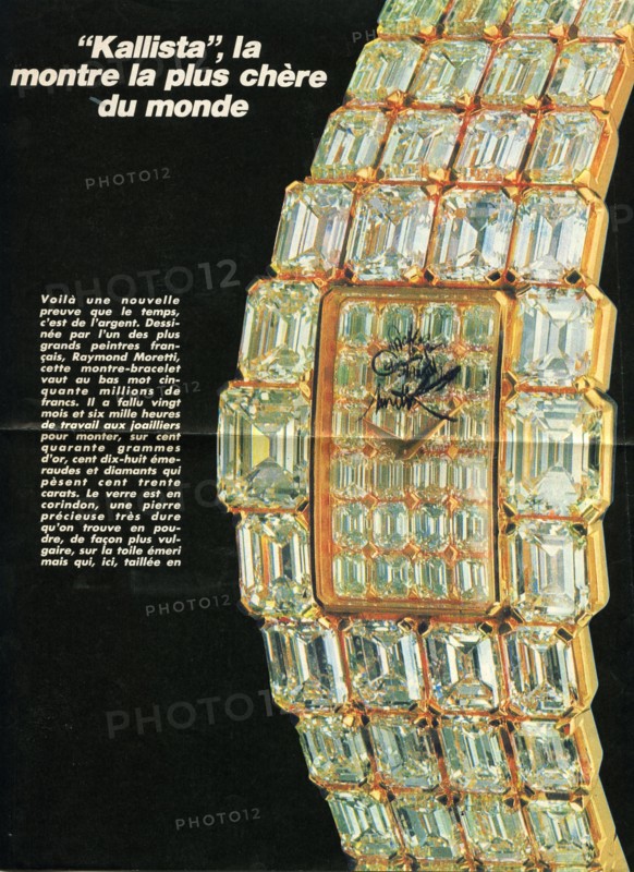 Montre Kallista, dessinée par le peintre Raymond Moretti et faite par Vacheron Constantin