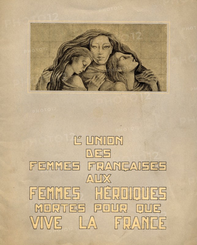 Register of the French Women Union dedicated to heroic women who died for France