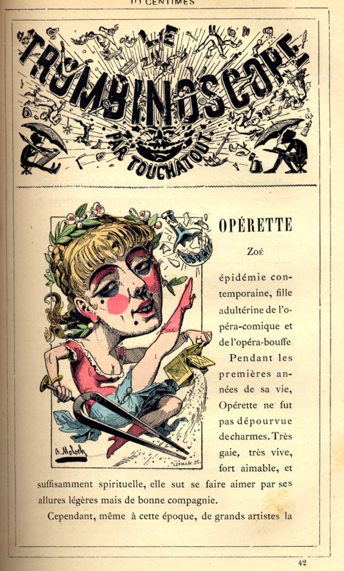 Caricature de Zoé Opérette, in : "Le Trombinoscope"