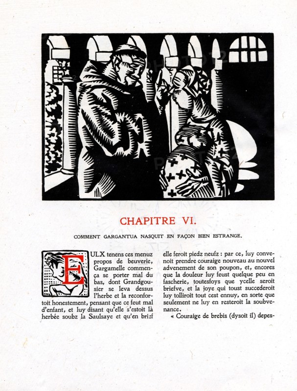 Rabelais : chapitre 6  de "La vie très horrificque du Grand Gargantua"