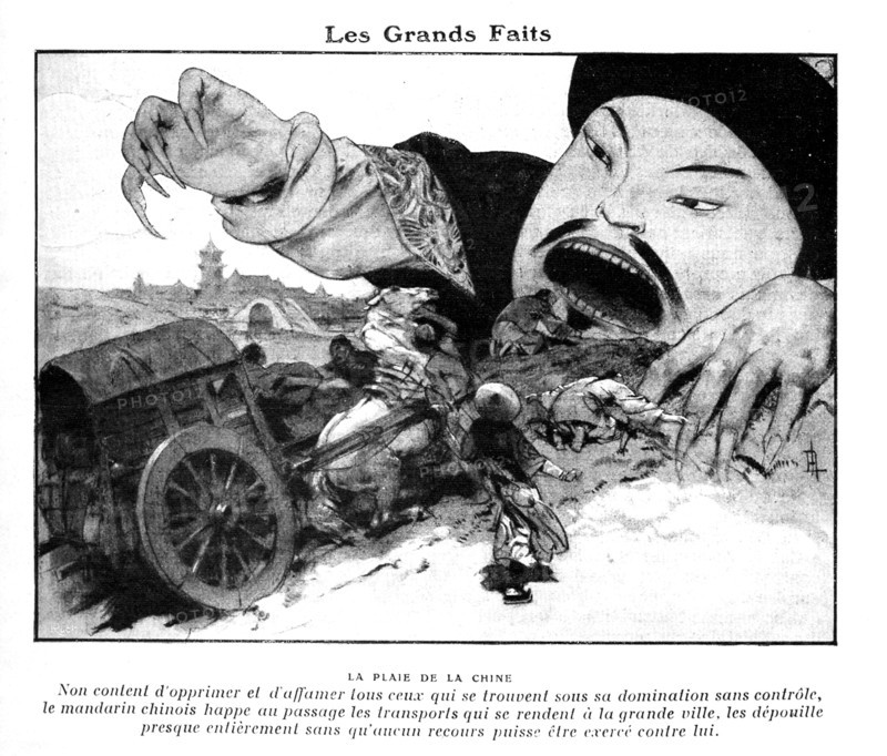 Journal "Je sais tout", caricature : "La plaie de la Chine"