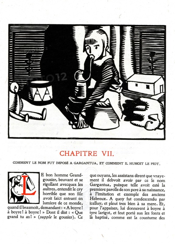 Rabelais : Chapitre 7 de "La vie très horrificque du Grand Gargantua"