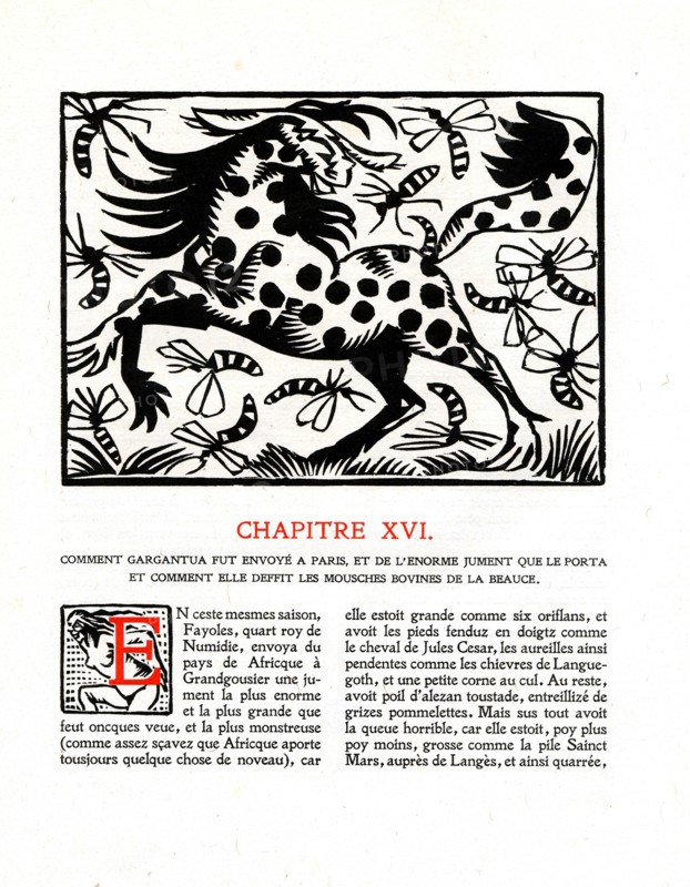 Rabelais : Chapitre 16 de "La vie très horrificque du Grand Gargantua"