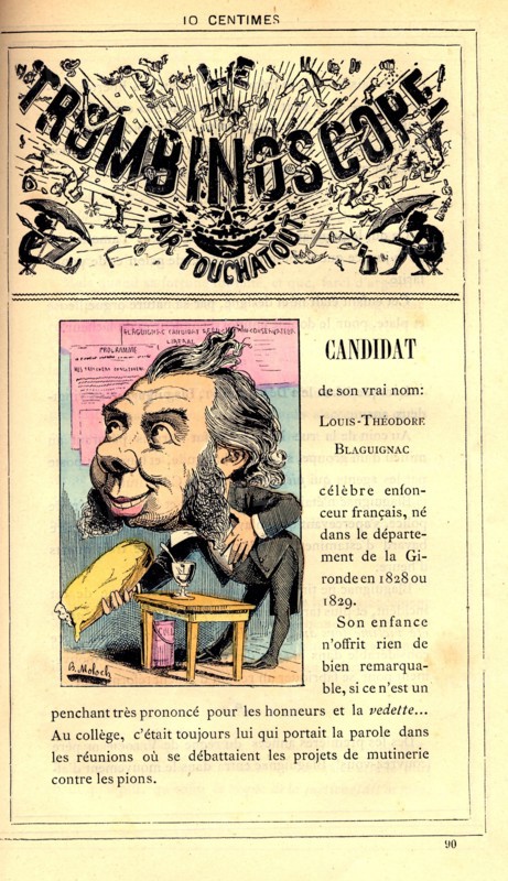 Caricature sur les hommes politiques, in : "Le Trombinoscope"