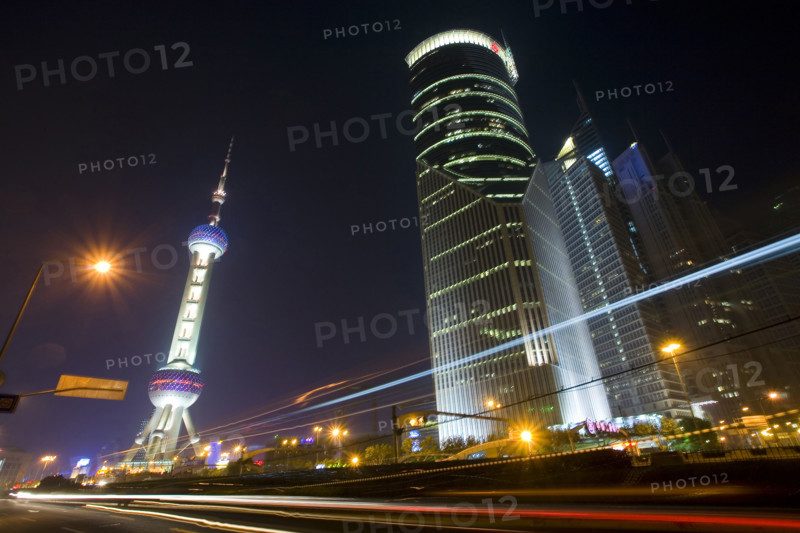 Skyscrapers in Shanghai at Night