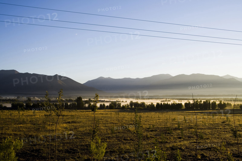 Mountains and Meadow along the Way to Lahsa