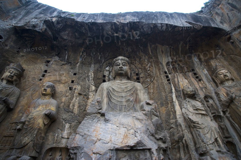 China,Henan Province,Luoyang,Buddhist sculpture at Longmen Grottoes
