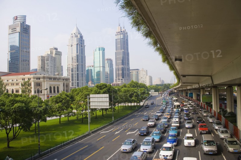 Shanghai,People's Square,the Yan'an Elevated Road