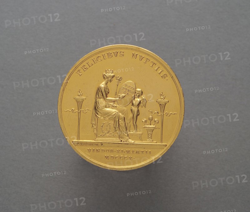Minted coin in honour of Napoleon I and Marie-Louise's wedding (2nd April 1810)