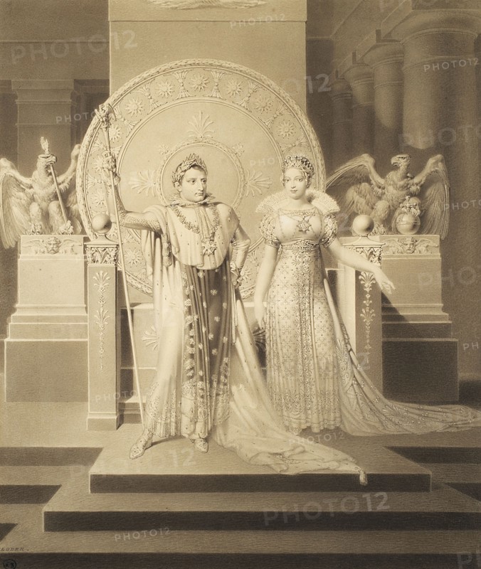 Loder, Emperor Napoleon and the Empress Marie-Louise before their throne