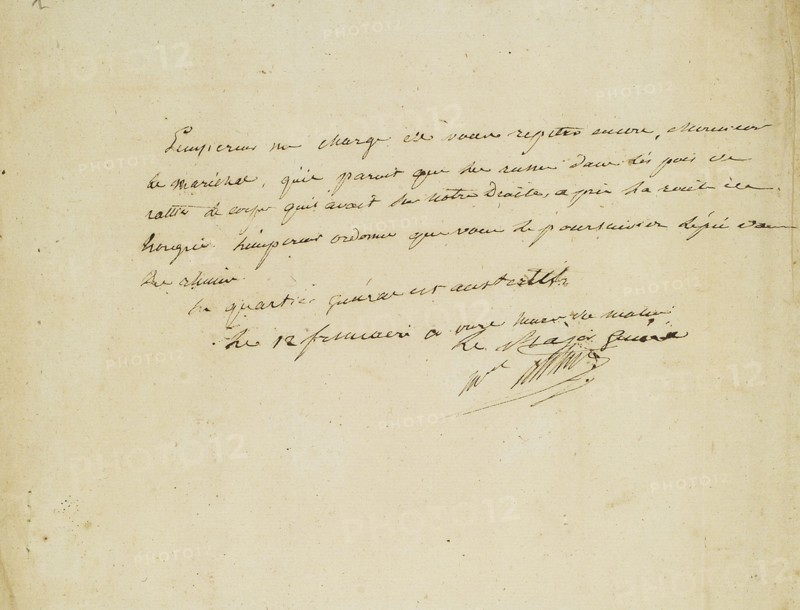 Ordre manuscrit du maréchal Berthier concernant la bataille d'Austerlitz