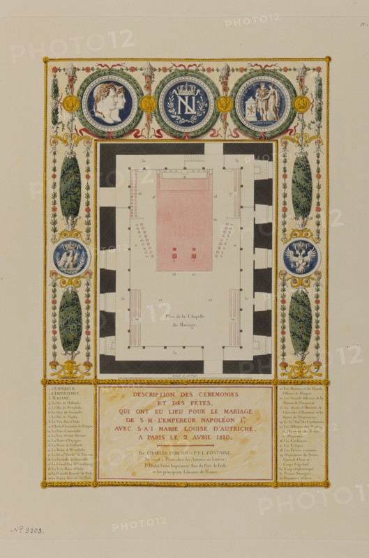 Plan de la chapelle du mariage de Napoléon 1er et Marie-Louise d'Autriche (2 avril 1810)
