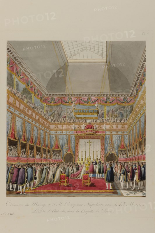 Cérémonie du mariage de Napoléon 1er et Marie-Louise d'Autriche dans la Chapelle du Louvre (2 avril 1810)