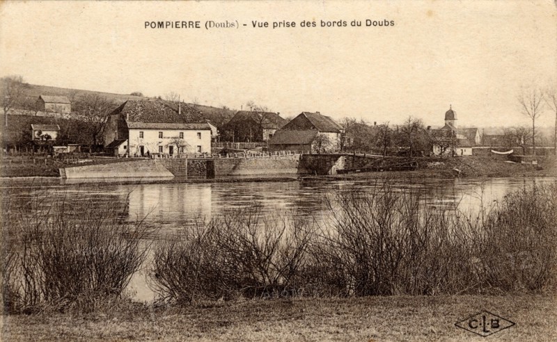 POMPIERRE-SUR-DOUBS. Département : Doubs (25). Région : Région : Bourgogne-Franche-Comté (anciennement Franche-Comté)