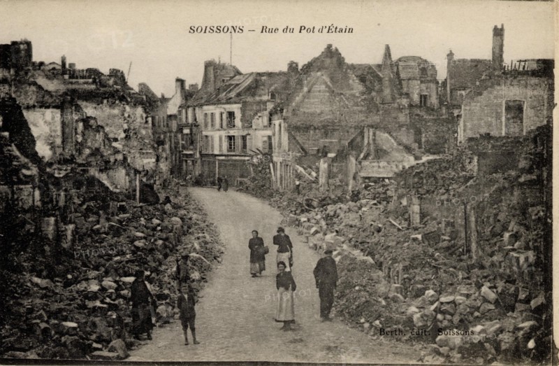 Soissons. Les destructions de la Première Guerre Mondiale