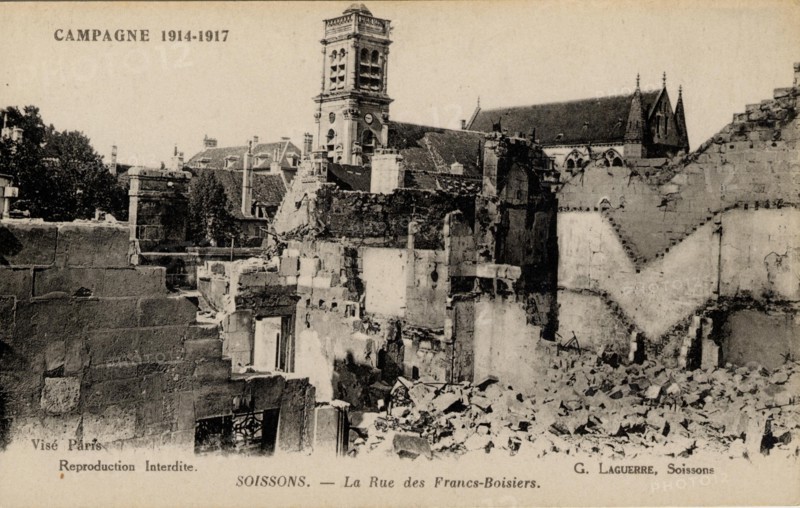 Soissons. Destructions caused by the World War I