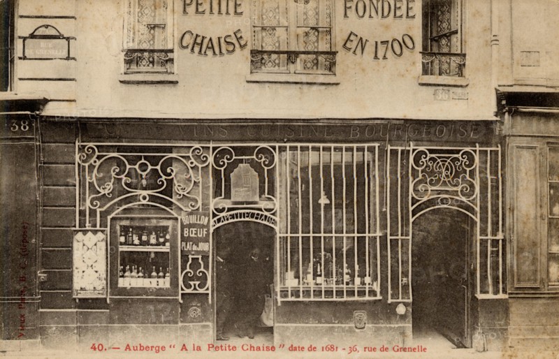 Paris, auberge "A la Petite Chaise", 36 rue de Grenelle