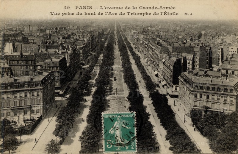 Paris, Avenue de la Grande-Armée seen from the Arc de Triomphe