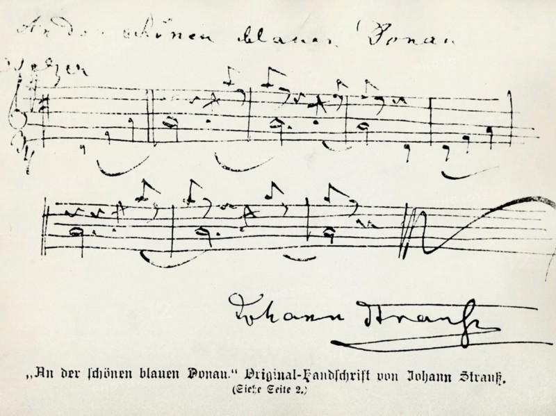 Partition d'ouverture du "Beau Danube Bleu"