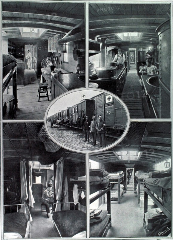 World War I. Hospital trains for the transport of wounded soldiers