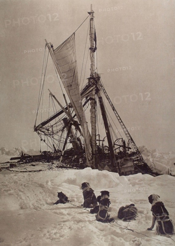 The wrecked ship of the Shackleton's Antarctic expedition (December 1915)
