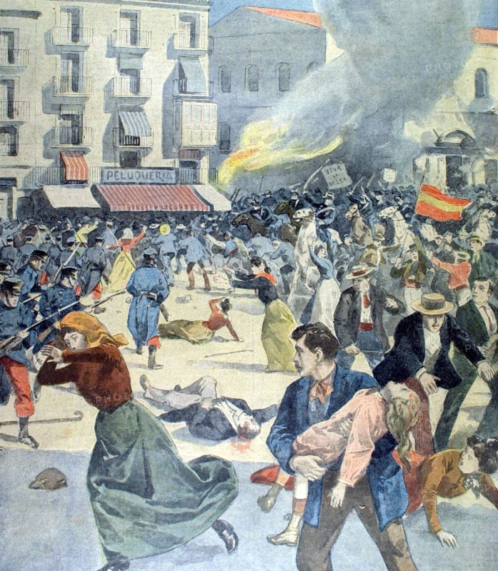 Riots in Barcelona in "Le Petit Journal" dated May 26, 1901