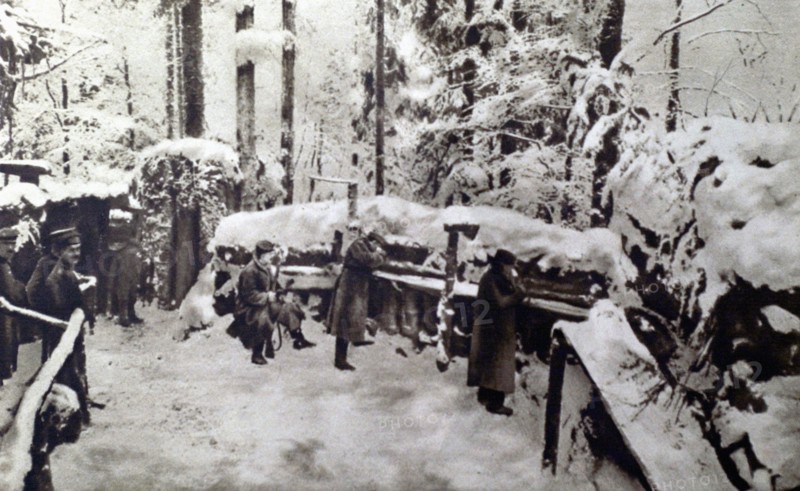 World War I. Germans in the trenches in the Vosges (1916)