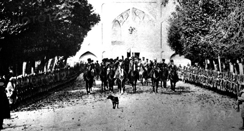 World War I. Russian troops entering Kazvin (Persia, (1916)