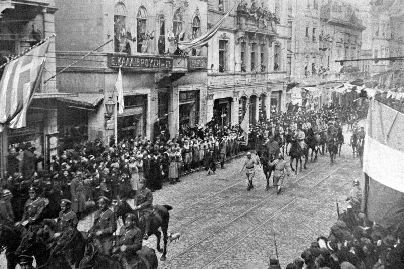 World War I. General Franchet d'Esperey entering Constantinople (1919)