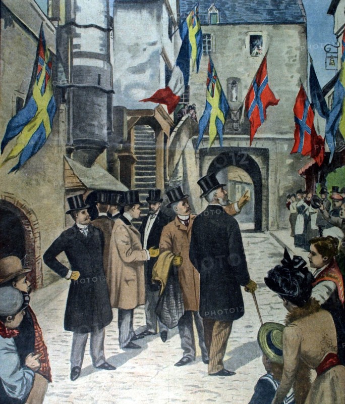 The King of Sweden visiting Mont Saint-Michel