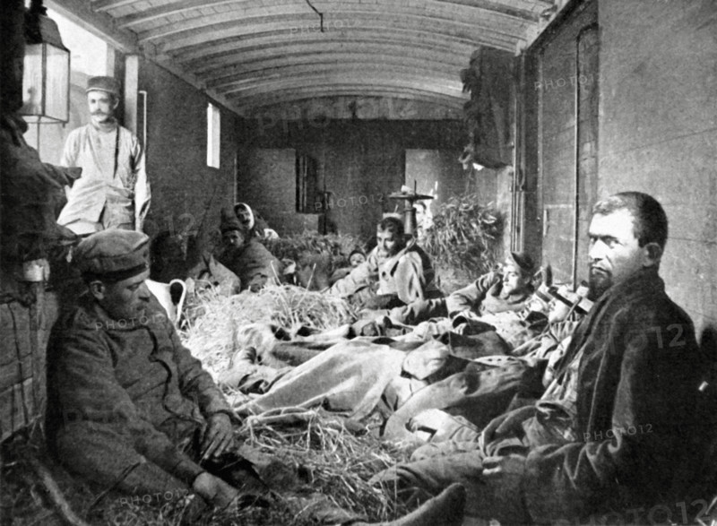 German war prisoners in a railroad car