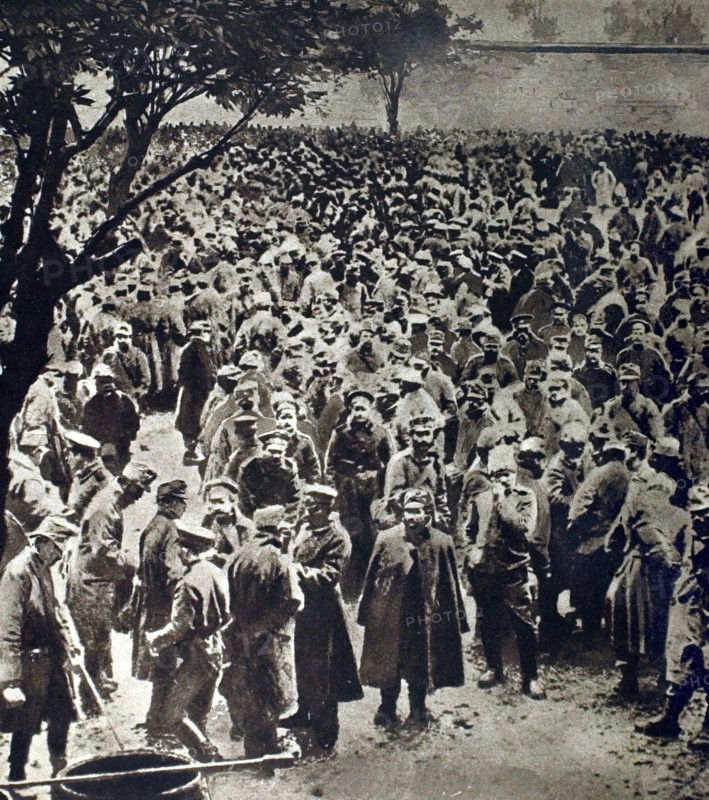 Austrian prisoners being sorted by the Russians, in Galicia