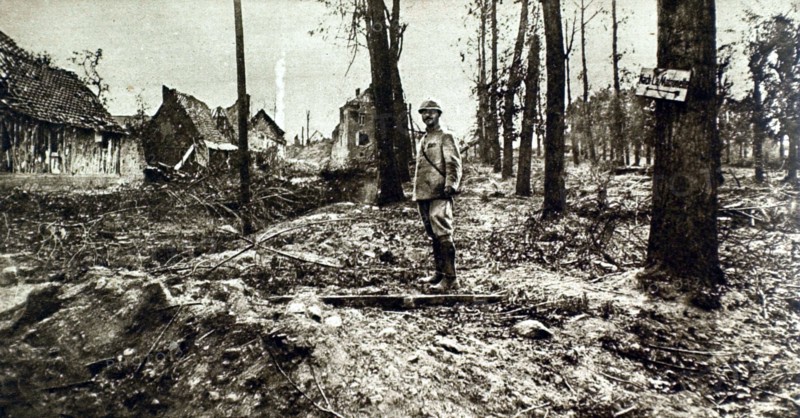 French troops retrenched in the village of Biaches
