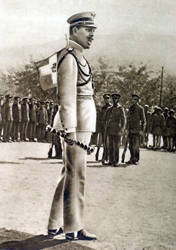 King Constantine of Greece passing conscripts in review (1915)