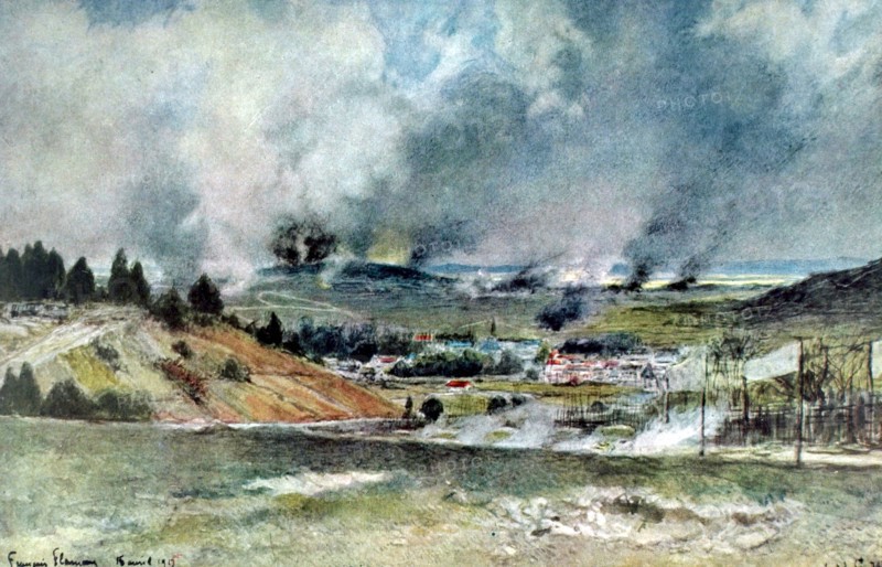 François Flameng, attaque du fort de Brimont