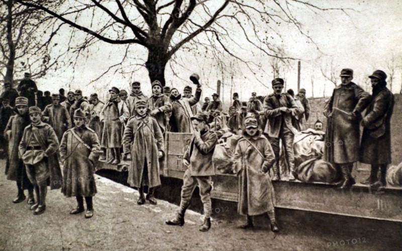 World War I. Italians coming to fight on the French front