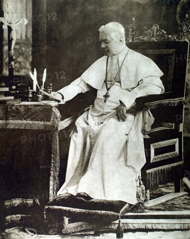 Pope Pius X in his study at the Vatican (1914)