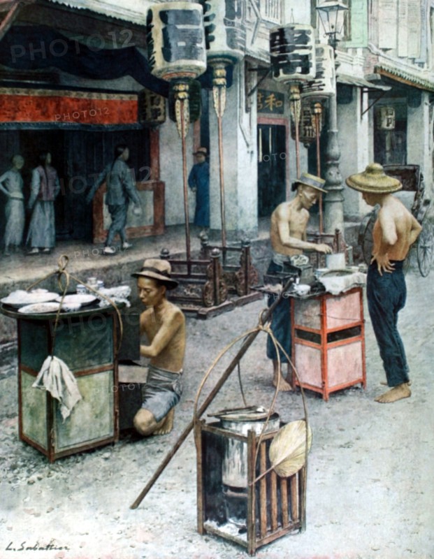 L. Sabattier, Les restaurants ambulants du quartier chinois de Singapour (1924)