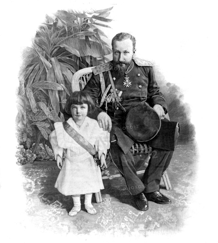 Le prince Ferdinand de Bulgarie et son fils le prince Boris (15 février 1893)