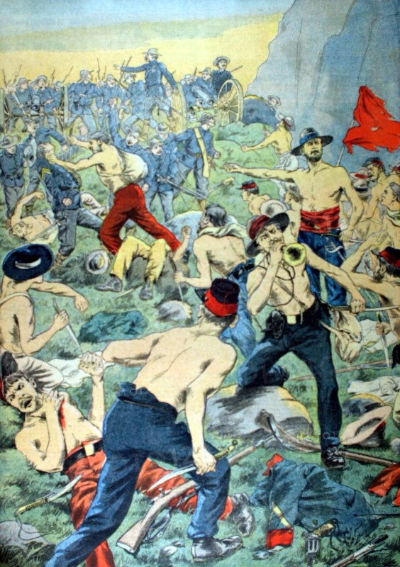 Civil war in Colombia: a knife fight (1902)