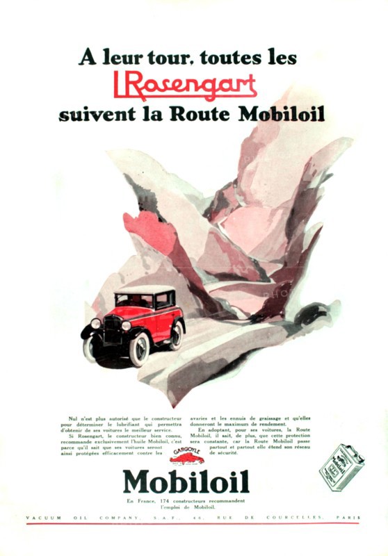 Publicité pour "Mobiloil", huile pour automobile