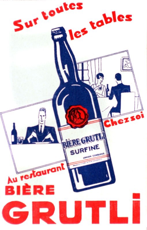 Publicité pour la bière Grutli