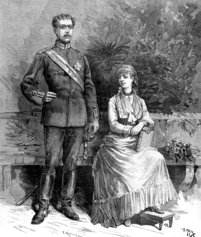 Prince Oscar-Gustave-Adolphe and Princess Sophie-Victoria (1881)