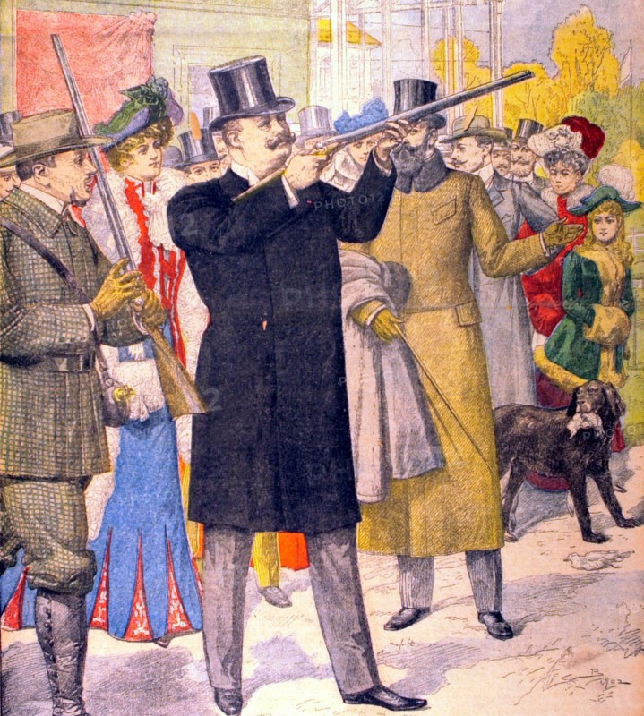 King Carlos of Portugal shooting clay pigeons in Paris (1902)